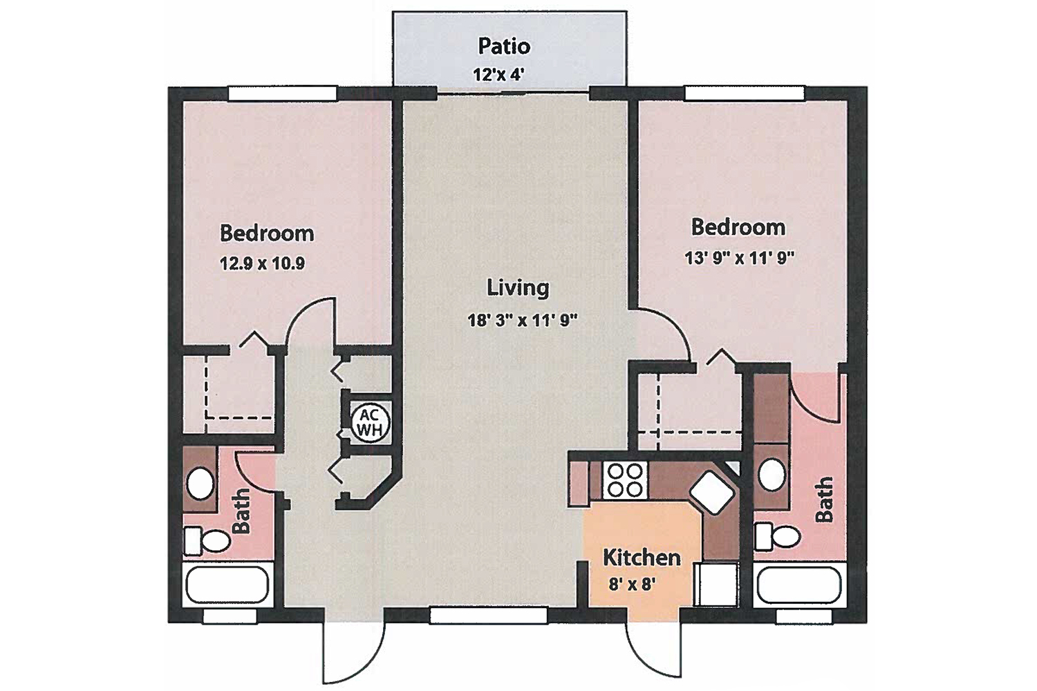2 Bedroom Floor Plan